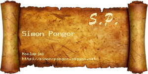 Simon Pongor névjegykártya